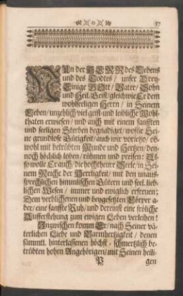 Nun der Herr des Lebens und des Todtes ...