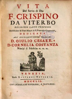 Vita del ... Crispino da Viterbo