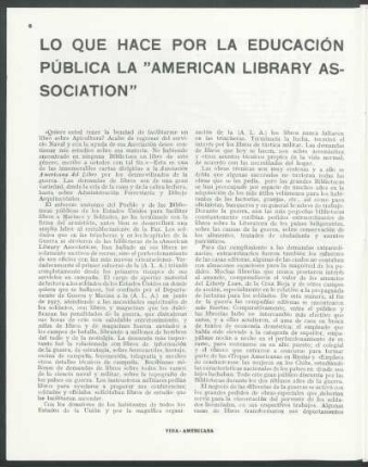 Lo que hace por la educación pública la "American Library Associaton"