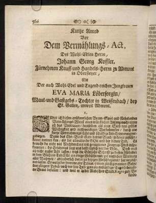 566-570, Kurtze Anred Vor Dem Vermaehlungs-Act ...
