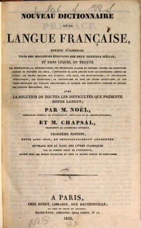 Nouveau dictionnaire de la langue française