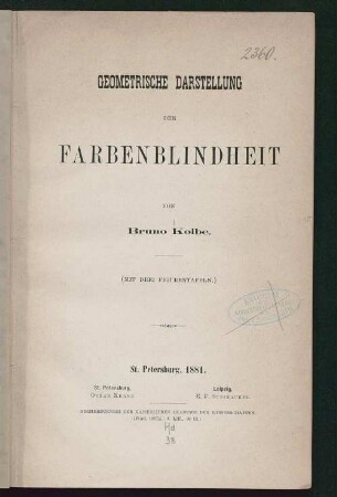 Geometrische Darstellung der Farbenblindheit