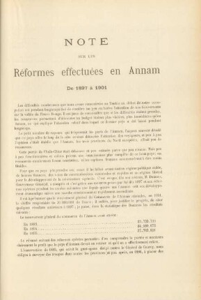 Note sur les réformes effectuées en Annam