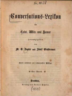 Conversations-Lexikon für Geist, Witz und Humor, 1