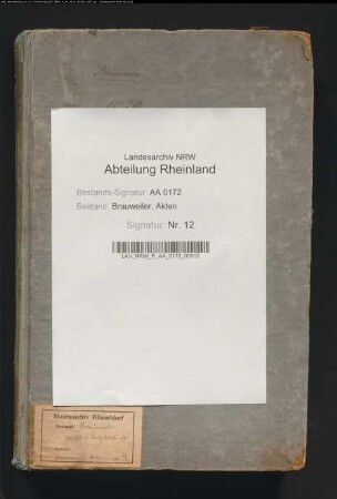 Brauweiler, Herrschaft: Lagerbuch