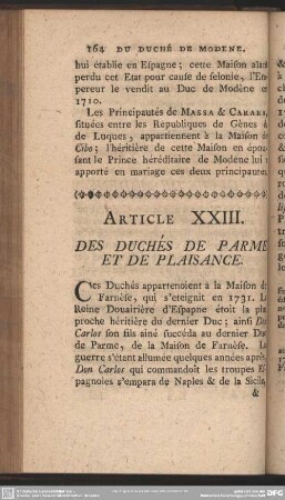 Article XXIII. Des Duchés De Parme Et De Plaisance