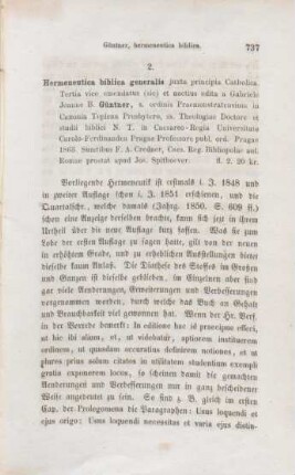 737-739 [Rezension] Güntner, Gabriel, Hermeneutica biblica generalis