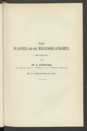 Das Wasser und de Mikroorganismen