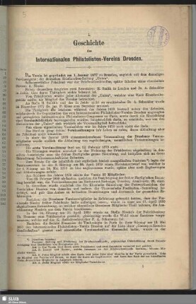 I. Geschichte des Internationalen Philatelisten-Vereins Dresden