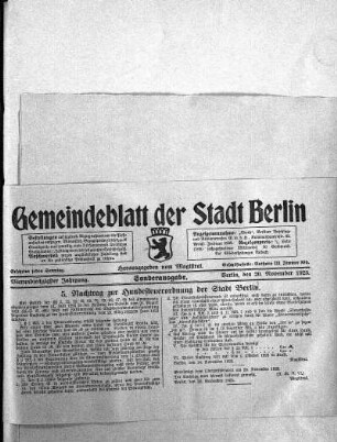 Sonderausgabe, 20. November 1923