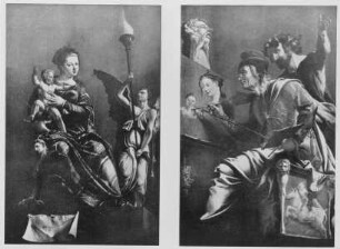Der heilige Lukas malt die Madonna mit dem Jesuskind