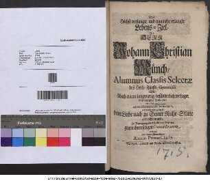 Das höchst-verlangte, und nunmehr erlangte Lebens-Ziel