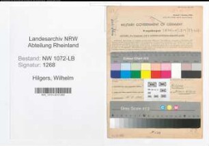 Entnazifizierung Wilhelm Hilgers , geb. 19.05.1904 ()