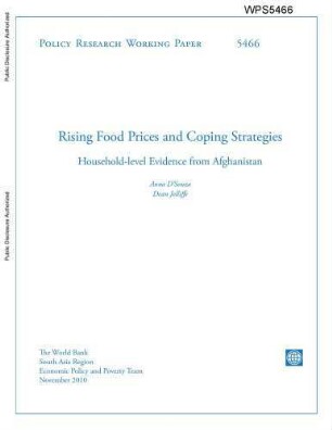 Rising food prices and coping strategies : household-level evidence from Afghanistan