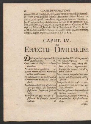 Caput. IV. De Effectu Divitiarum.