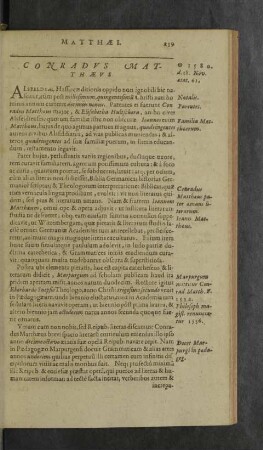 Conradus Matthaeus.