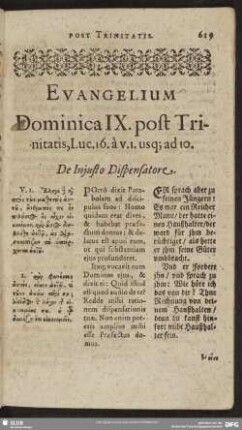 Evangelium Dominica IX. post Trinitatis
