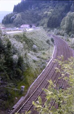 Triberg: Schwarzwaldbahn, Strecke vor dem Sommerautunnel
