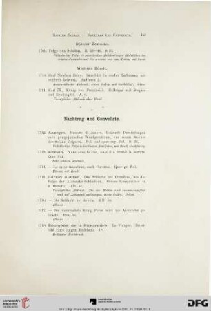 Nachtrag und Convolute (Nr. 1712-1743)