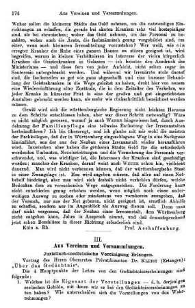 174-180, III. Aus Vereinen und Versammlungen
