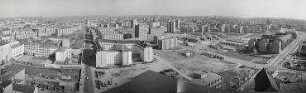 120° Panorama, Blick vom Axel-Springer-Verlagshaus über Waldeckpark Richtung Lindenstraße. Berlin-Kreuzberg, Axel-Springer-Straße 65