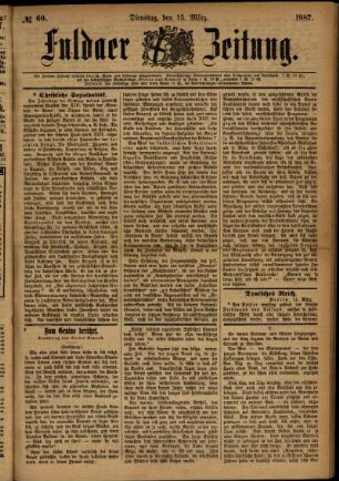 Ausgabe vom Dienstag, den 15. März 1887.