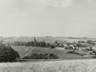 Weißig bei Dresden, Ortsansicht vom Hutberg, von Nordosten