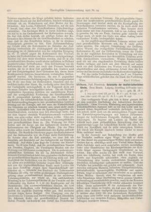 432-434 [Rezension] Uhlhorn, Friedrich, Geschichte der deutsch-lutherischen Kirche. 2 Bde