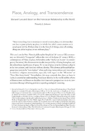 Place, Analogy, and Transcendence