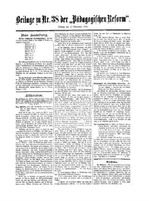 Litteratur : Beilage zu No. 38 der Pädagogischen Reform
