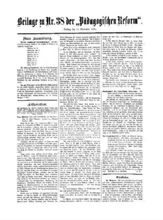 Litteratur : Beilage zu No. 38 der Pädagogischen Reform