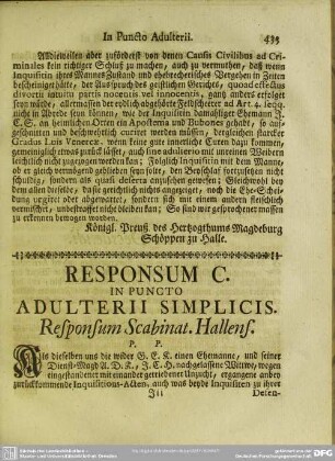 Responsum C. In Puncto Adulterii Simplicis