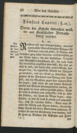 Fünftes Capitel ... Darin der Schade betrachtet wird, der aus fleischlicher Betrachtung entstehet
