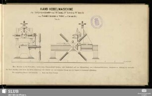 Hand-Hobelmaschine für Gegenstände von 30' lang, 12" breit 6 9" hoch : 1/10 n. Gr.