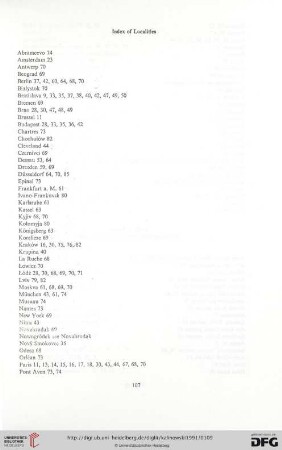 Index of Localities