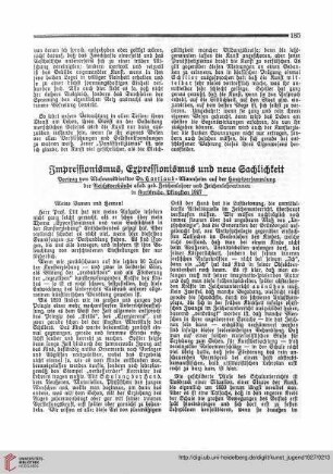 N.F. 7.1927 S. 185-190: Impressionismus, Expressionismus und neue Sachlichkeit