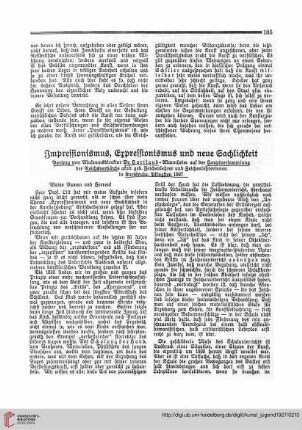 N.F. 7.1927 S. 185-190: Impressionismus, Expressionismus und neue Sachlichkeit