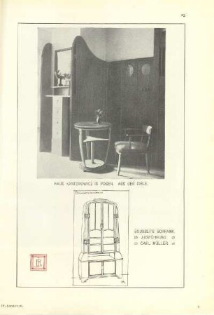 Haus Kantorowicz in Posen. Aus der Diele ; Bousset's Schrank