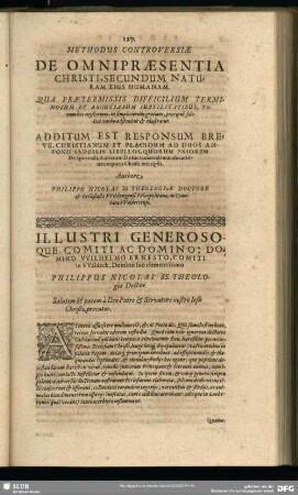 Methodus Controversiae De Omnipraesentia Christi, Secundum Naturam Eius Humanam