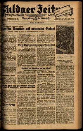 Ausgabe vom Dienstag, den 08. April 1941.