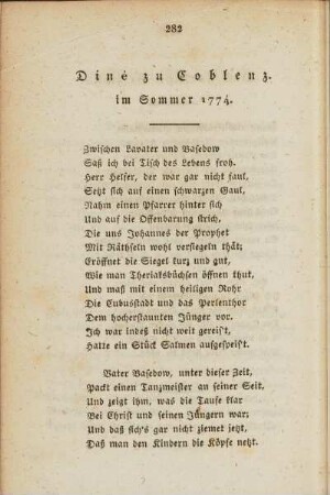 Diné zu Coblenz. im Sommer 1774.