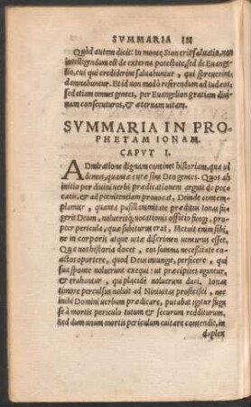 Summaria In Prophetam Ionam.
