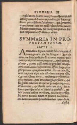Summaria In Prophetam Ionam.