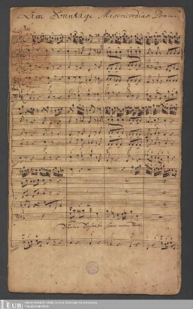 Ms. Ff. Mus. 1268 - Dom: Misericord: Domini: : â oboe, violino 1, violino 2, viola, bassono, 4 voces concert: Soprano, Alto Tenore & Basso con organo