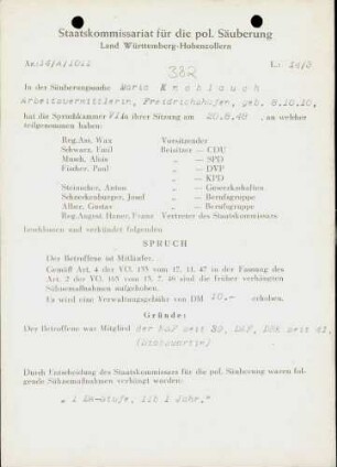 Knoblauch, Maria