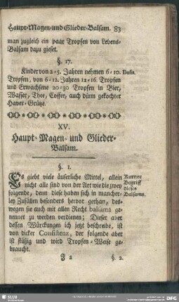 XV. Haupt-Magen- und Glieder-Balsam