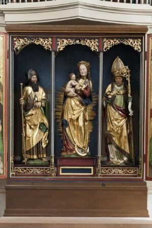 Marienaltar — Madonna mit Jakobus dem Älteren und Nikolaus von Myra