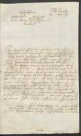 Brief von Aloys Balthasar Fux an Johann Jacob Kohlhaas