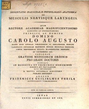 Dissertatio inauguralis physiologico-anatomica de musculis nervisque laryngeis : cum 3 tabb. aen.