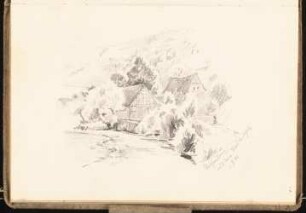 Skizzenbuch 1901: Taubertal bei Rothenburg/Tauber, perspektivische Ansicht